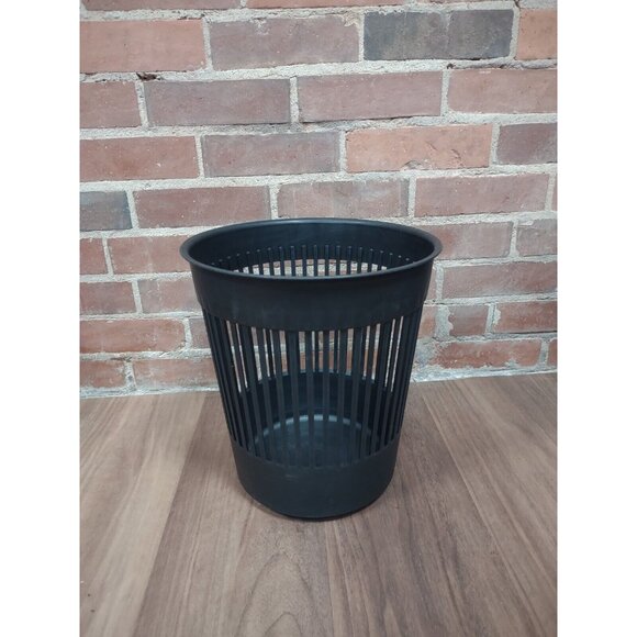 Vintage 1970s 80s Heller Canada 12" Black Trash Can Storage Bin, MCM Mid Century - Picture 5 of 16